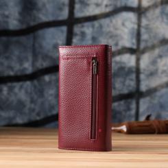 Кошелек ST Leather Из натуральной кожи Бордовый Фото 8