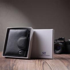 Кошелек ST Leather Из натуральной кожи Черный Фото 10