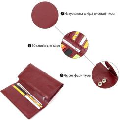 Кошелек ST Leather Темно-красный Фото 3