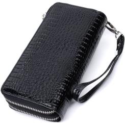 Кошелек ST Leather Из лакированной натуральной кожи Черный Фото 1