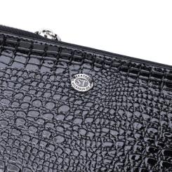 Кошелек ST Leather Из лакированной натуральной кожи Черный Фото 4