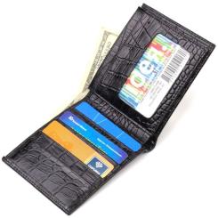 Портмоне Canpellini Из натуральной кожи Черное Фото 4