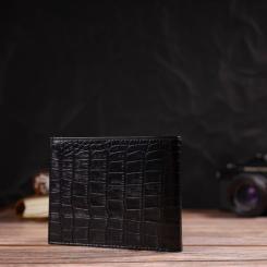 Портмоне Canpellini Из натуральной кожи Черное Фото 7