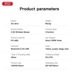 Мышка XO M12 Wireless Transparent/White Фото 5