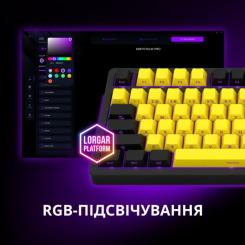 Клавиатура Lorgar KBP70TKLW Wireless TKL Mechanical Pro UA Black/Yel Фото 9