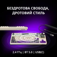 Клавиатура Lorgar KBP70TKLW Wireless TKL Mechanical Pro UA Black/Yel Фото 2
