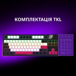 Клавиатура Lorgar KBP70TKLW Wireless TKL Mechanical Pro UA Black/Yel Фото 8