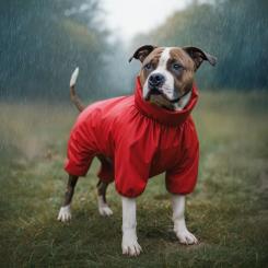 Дождевик для животных WAUDOG Clothes водонепроницаемый L55 красный Фото 3