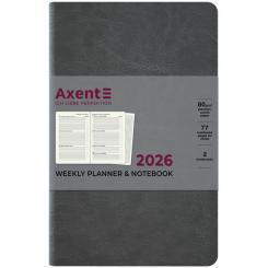 Еженедельник Axent датированный 2026 Partner City Soft 125х195, серый Фото 1