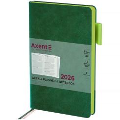 Еженедельник Axent датированный 2026 Partner Soft Muse 125х195, зелен Фото