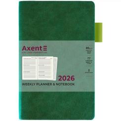 Еженедельник Axent датированный 2026 Partner Soft Muse 125х195, зелен Фото 1