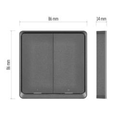 Умный выключатель EMOS H5015 2 buttons ZigBee 3.0 Black Фото 11