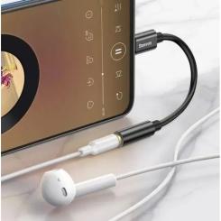 Переходник Baseus USB-C M to 3.5mm F 0.1m black Фото 9