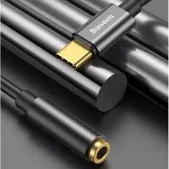 Переходник Baseus USB-C M to 3.5mm F 0.1m black Фото 6