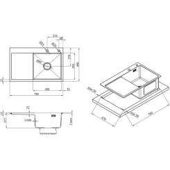 Мойка кухонная Kroner Geburstet-7849RHM Фото 8