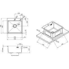 Мойка кухонная Kroner Geburstet-5050HM Фото 6