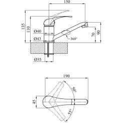 Смеситель Agua Leon-C010 Фото 3