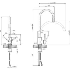 Смеситель Kroner Klassisch-PVD035BLK Фото 8