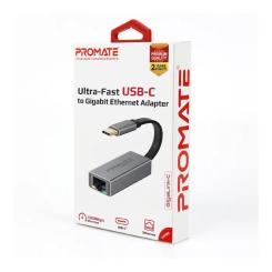Адаптер Promate USB-C to RJ45 Ethernet 1000Mbps grey Фото 5