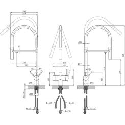 Смеситель Kroner Klassisch-ESG03815BLK Фото 9