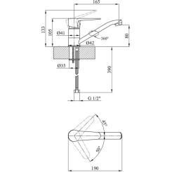 Смеситель Kroner Elbe-C012 Фото 6