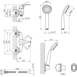 Душевой гарнитур Agua Leon-C050 Фото 6
