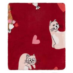 Плед Ardesto Flannel 160х200см, 100% поліестер, котики з сердеч Фото