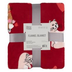 Плед Ardesto Flannel 160х200см, 100% поліестер, котики з сердеч Фото 1