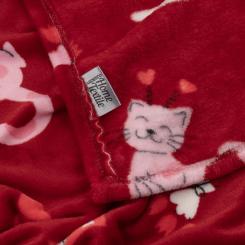 Плед Ardesto Flannel 160х200см, 100% поліестер, котики з сердеч Фото 3