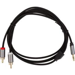 Кабель мультимедийный Cabletime 3.5mm M to 2xRCA M 1.8m Фото