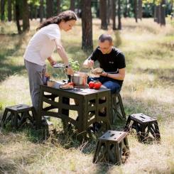 Стул складной Tribe Camp Chair Low пластиковий Black Фото 10