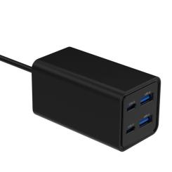 Зарядное устройство Gembird 2xUSB-C PD65W + 2xUSB QC3.0 30W black Фото 3