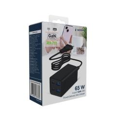 Зарядное устройство Gembird 2xUSB-C PD65W + 2xUSB QC3.0 30W black Фото 5