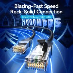 Патч-корд Vention 15м, UTP cat 6 RJ-45 black Фото 1