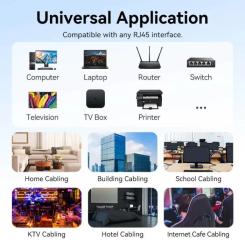 Патч-корд Vention 15м, UTP cat 6 RJ-45 black Фото 8