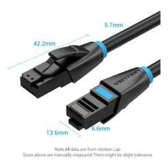 Патч-корд Vention 1м, UTP cat 7 RJ-45 black Фото 4