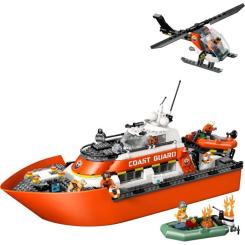 Конструктор LEGO City Рятувальний катер і гелікоптер берегової охор Фото 1