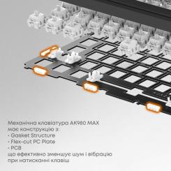 Клавиатура Ajazz AK980 MAX Magnetic Switch USB UA Black/Grey/Yellow Фото 8