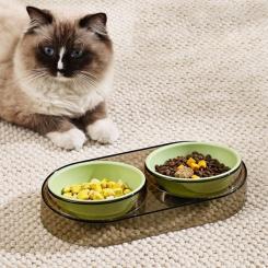Посуда для кошек Me&Pet Миска двойная зеленая Фото 7