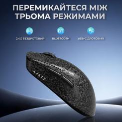 Мышка Ajazz AJ199 Carbon fiber Wireless/Bluetooth/USB Black Фото 6
