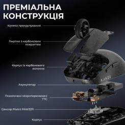 Мышка Ajazz AJ199 Carbon fiber Wireless/Bluetooth/USB Black Фото 7