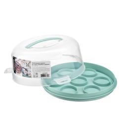 Тортовница Ardesto Tasty baking, 28х14.5см, пластик, блакитний Фото 1