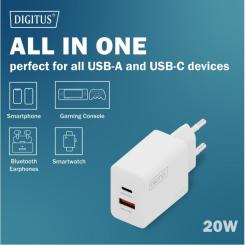 Зарядное устройство Digitus 1xUSB-C + 1xUSB 20W Фото 10