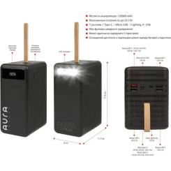 Батарея универсальная AURA NRG-P120 120000mAh 22.5W Black Фото 1