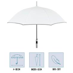 Зонт Perletti Reflecting тростина, з системою антивітер, біла Фото 1