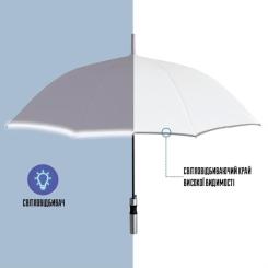 Зонт Perletti Reflecting тростина, з системою антивітер, біла Фото 2