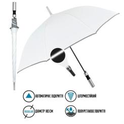 Зонт Perletti Reflecting тростина, з системою антивітер, біла Фото 3