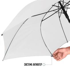 Зонт Perletti Reflecting тростина, з системою антивітер, біла Фото 5