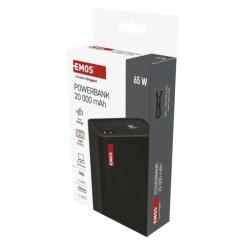 Батарея универсальная EMOS 20000mAh NTBF20, 65W, Pass-through, black Фото 8