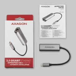 Переходник AXAGON USB-C to RJ45 Ethernet 2500Mbps gray Фото 9